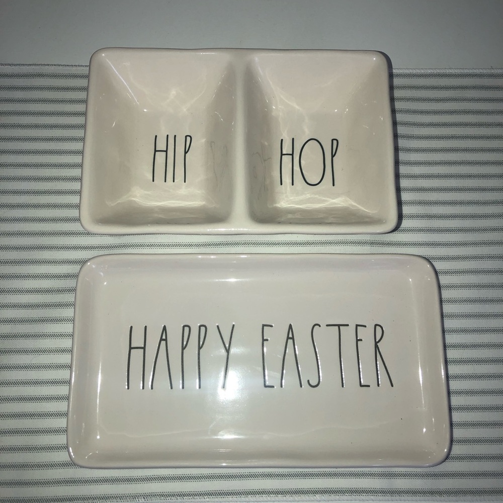 Rae Dunn Hip Hop Candy Dish & Happy Easter Plate